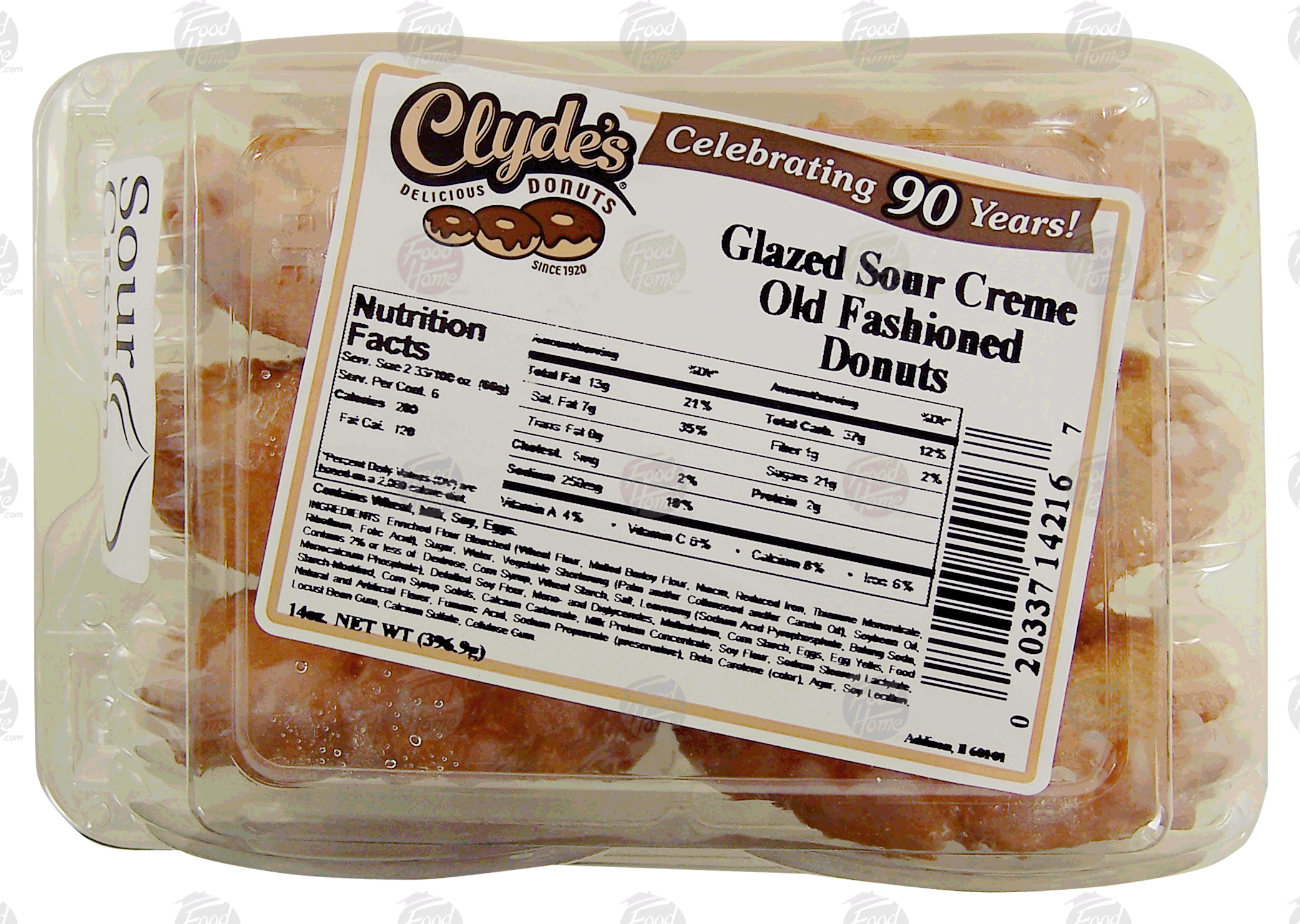 Clyde's  glazed sour creme old fashioned donuts, 6-count Full-Size Picture